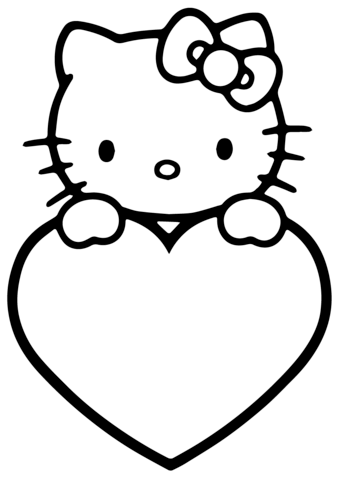 Valentine'S Day Hello Kitty Coloring Page